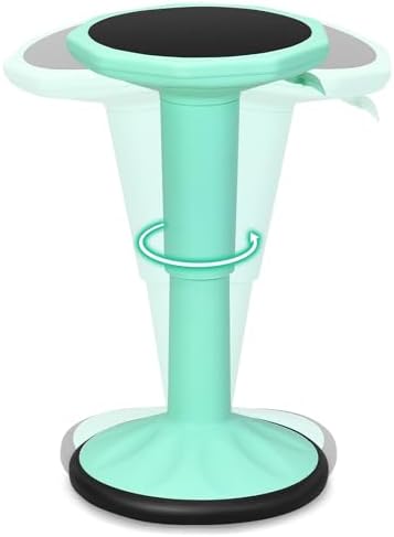 GLACER Wobble Stool, Height Adjustable 16.5-24" Flexible Seating (Green)