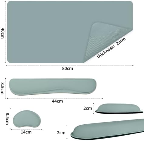 Desk Mat Set,3-in-1 Mouse Pad with Wrist Rest and Keyboard Pad