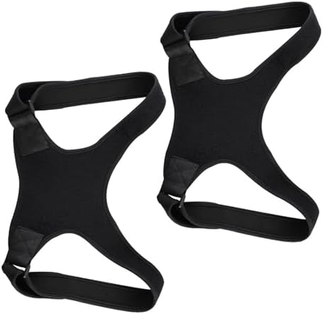 Veemoon 2pcs Adjustable Posture Correction Belt for Men, Black Fabric