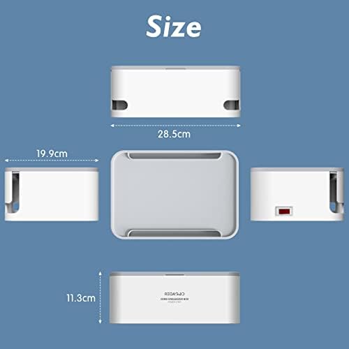 Power Strips with Cable Management Box, Surge Protector, White