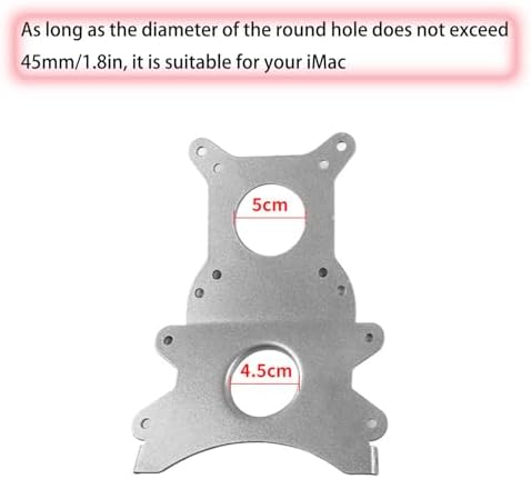 iMac VESA Mount Adapter Plate Bracket - 100mm/75mm Convertible for 21.5-inch, 24-inch & 27-inch iMac (Models Before 2021), 3mm Thick, No Drilling Required