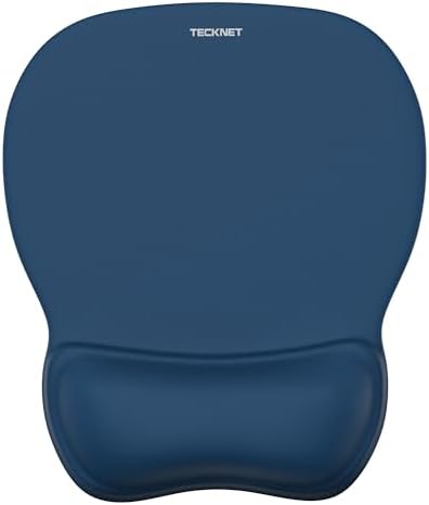 TECKNET Gel Ergonomic Mouse Pad with Wrist Rest, Non-Slip PU Base, Navy