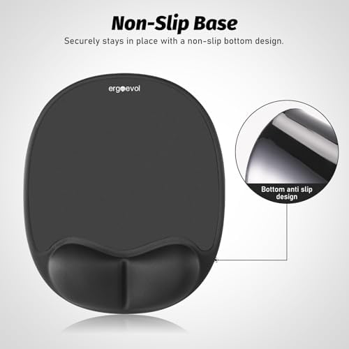 Mouse Pad with Memory Foam Wrist Rest for Vertical Mouse