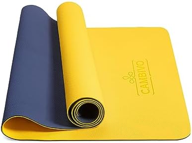 CAMBIVO Yoga Mat for Women Men Kids, 1/3 & 1/4 & 2/5 Inch Extra Thick Yoga Mat Non Slip, 72" x 24" TPE Yoga Mats, Workout Mat with Carrying Strap for Yoga, Pilates and Floor Exercises