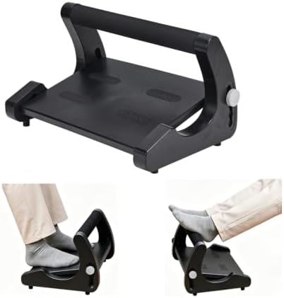 Foot Rest for Under Desk at Work, Non-Slip Wooden Under Desk Footrest, Ergonomic Foot Stools for Office Home (Black B, OneSize)