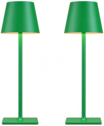 Yogaret Green Cordless Table Lamps, 6000mAh Rechargeable Battery, 2 Pack