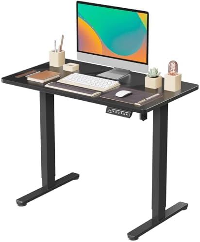 JOY worker 35" Small Electric Sit Stand Desk, Whole Piece Height Adjustable
