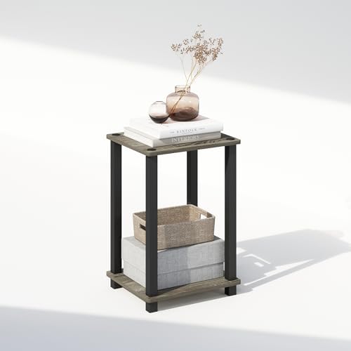 Furinno Simplistic Toolless 2-Tier Compact Night Stand, French Oak