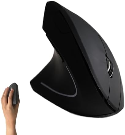Urby Left Handed Mouse, Vertical Left Handed Ergonomic Wireless Mouse.Black