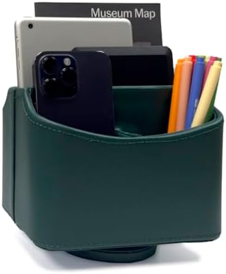 UnionBasic Rotating Desk Organizer, 360 Desk Spinning Caddy, Desktop TV Guide/Mail/Media/Remote Controller Holder Organizer,Green