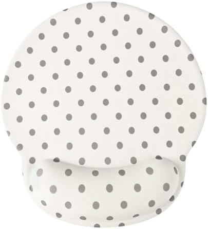 Seorsok Cute Polka Dot Mouse Pad with Gel Wrist Support Mouse Pad,Ergonomic Aesthetic,Comfortable Mousepad for Office Game Work Computer,Pain Relief Mousepad with Non-Slip Silicone Base,Beige