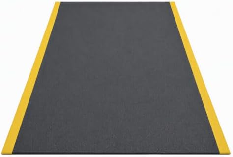 Guardian 24046001BY Soft Step Anti-Fatigue Floor Mat, Vinyl, 4'x 60', Black with Yellow Stripe