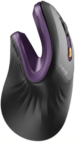 ProtoArc EM11 NL Wireless Ergonomic Mouse, Rechargeable, Black Purple