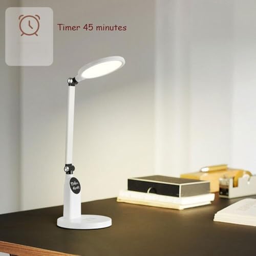 Full Spectrum Eye-Care Desk Lamp for Study and Office with Adjustable Angle 5-Level Touch Dimming Timer Function