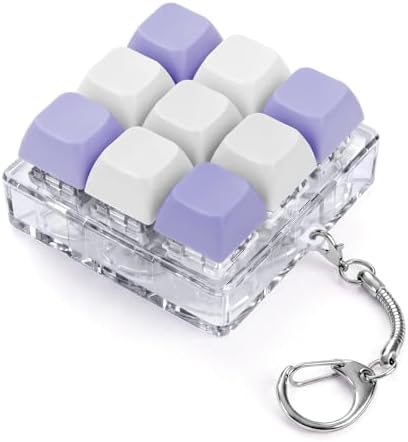 Keyboard Fidget Toy, Creamy Fidget Clicker Keyboard Fidget Keychain, Button Fidget Gifts for Adults, Boost Focus & Ease Anxiety Anywhere — Perfect Stress-Relief Gift (3×3 Grid Layout G)