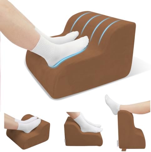 Foot Rest for Under Desk at Work,2-Tier Footrest with Handle Brown