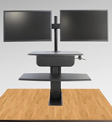 Kantek Dual LCD Monitor Arm for STS800/STS810 Sit to Stand Systems (STS802), Black