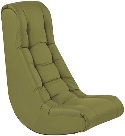 FDP Tufted Floor Rocker for Kids, Teens and Adults Comfortable, Ergonomic Chair for Reading, Playing Video Games, or Watching TV - Fern Gray, 10488-FG