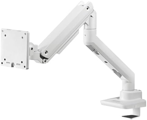 SilverStone Technology ARM14 White Single Monitor Arm with Heavy-Duty Gas Spring Design and Wide adjustability, SST-ARM14