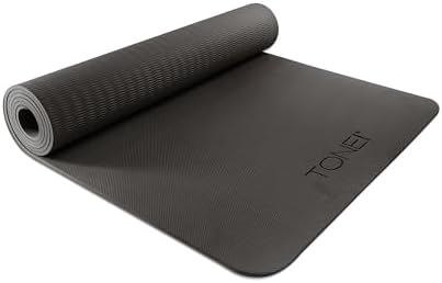 TONE Fitness 1/4" Yoga Mat, Non-Slip Exercise & Pilates Mat with Strap