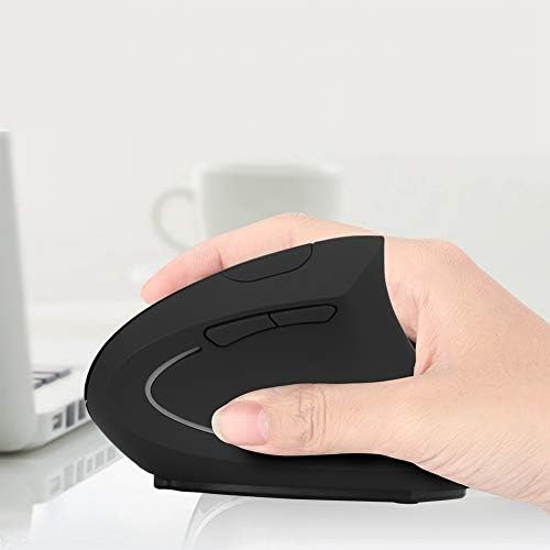 Weiyirot Black Ergonomic Design Vertical Mouse, High Precision Control 2.4GHz Wireless Mouse, Game for Home Office Computer