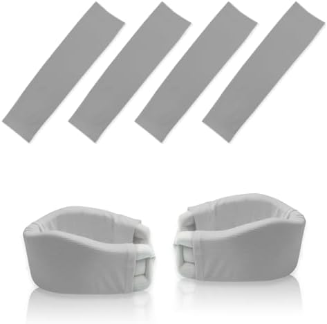 4 Piece Cervical Support Sleeve, Breathable Dustproof Cervical Support Sleeve, Elastic Soft Neck Brace Covers - For Men and Women, Suitable for Sleep Work Daily Use (Silver Gray)