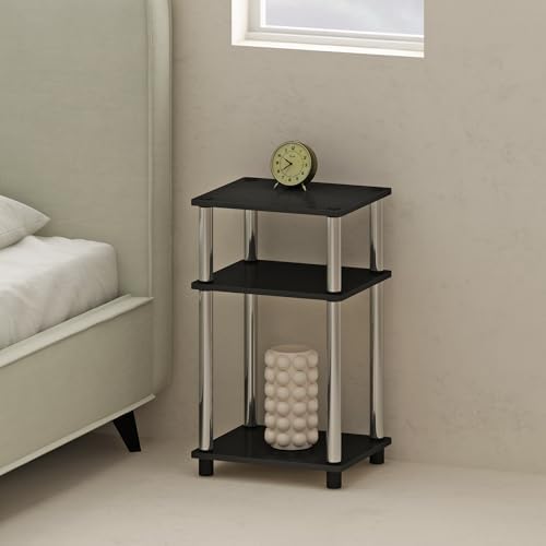 Furinno JUST Set of 2 Toolless 3-Tier Night Stand, Americano