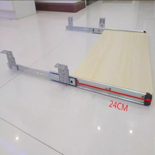 DOUKI Keyboard Tray Wooden Pull Out Keyboard Drawer Under Desk 24" Ergonomic Desk Extender Tray Sliding, Computer Keyboard Holder/Shelf for Typing (Color : Walnut, Size : 21" x 11" (54x27cm))