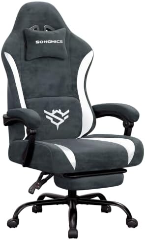 SONGMICS Gaming Chair, Ergonomic Computer Desk Chair with Footrest