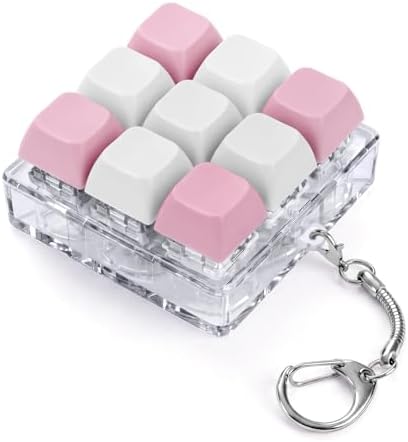 Keyboard Fidget Toy, Creamy Fidget Clicker Keyboard Fidget Keychain, Button Fidget Gifts for Adults, Boost Focus & Ease Anxiety Anywhere — Perfect Stress-Relief Gift (3×3 Grid Layout F)