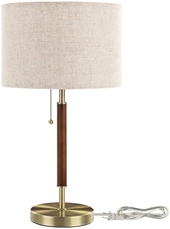 EDISHINE Mid Century Table Lamp, Bedside Lamp with Pull Chain Switch, E26