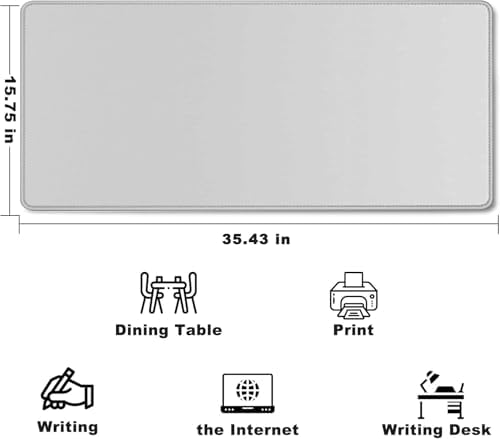 Large Mouse Pad Desk Mat Large Office Desk Pad Gaming Mouse Pad, Gray