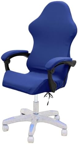 Gaming Chair Cover Set with Armrest Covers, Stretch Ruffled Slipcover for Racing Office Computer Reclining Chairs (Royal Blue)