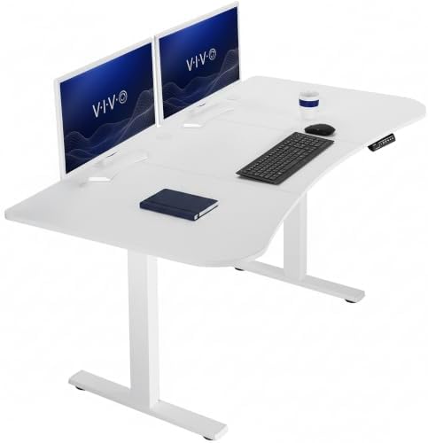VIVO White 63 x 32 in Standing Desk, DESK-KIT-1W1W