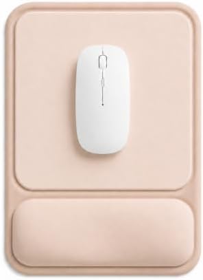 eulps Ergonomic Mouse Pad with Wrist Rest, Gel Mousepad with Soft Wrist Support, Non-Slip PU Base, Smooth Surface Mouse Pad for Wrist Pain Relief, Computer Laptop Office Home & Gaming (Nude Apricot)