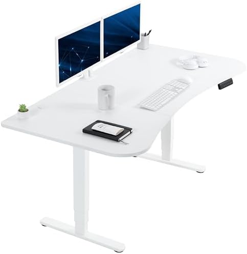 VIVO White 63 x 32 in Standing Desk, DESK-KIT-2W1W