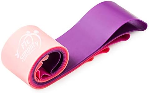 Fit Simplify Resistance Loop Exercise Bands with Instruction Guide and Carry Bag, Set of 5