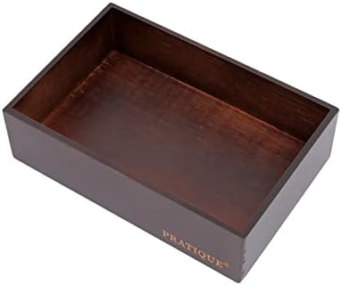 PRATIQUE Bamboo Drawer Organizer - Kitchen Utensil Organizer Silverware Tray Cutlery Holder，Office Desk Supplies and Accessories,8.9 * 5.9 * 2.6,Nut-brown
