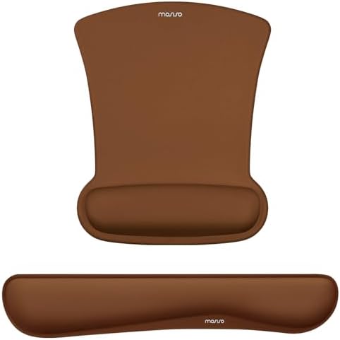 MOSISO Wrist Rest Support for Mouse Pad & Keyboard Set, Brown