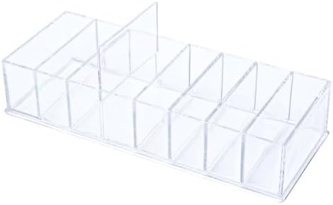 NatSumeBasics Clear Drawer Organizer 8-Section Desk Compartment