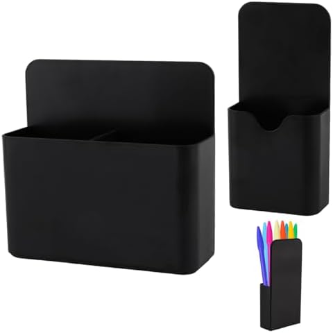 KITANIS Magnetic Pen Holder,2 Pack Magnetic Dry Erase Marker Holder with Generous Compartments,Strong Magnet Storage Marker Pen Pencil Organizer for Refrigerator,Whiteboard,Locker Accessories