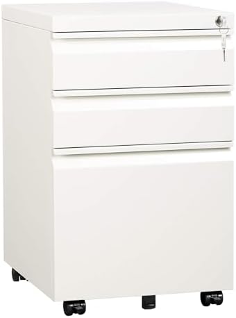 DEVAISE 3 Drawer Mobile File Cabinet, Fully Assembled Except Casters