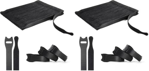 OneLeaf 110PCS Reusable Cable Ties, Adjustable 8-inch Cord Organizer Ties, Multi-purpose Hook Loop Cable Management Wire Ties for Organizing Home, Office, Data Centers, Black (Pack of 2)