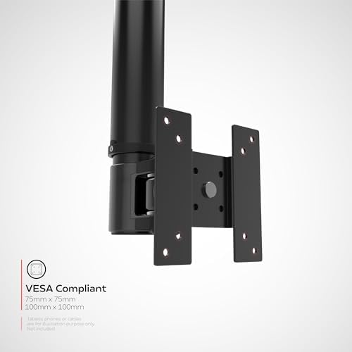Ceiling Monitor Mount – CTA Height-Adjustable Ceiling Mount for Monitors and TVs up to 44 Lbs. (ADD-HACMMT)