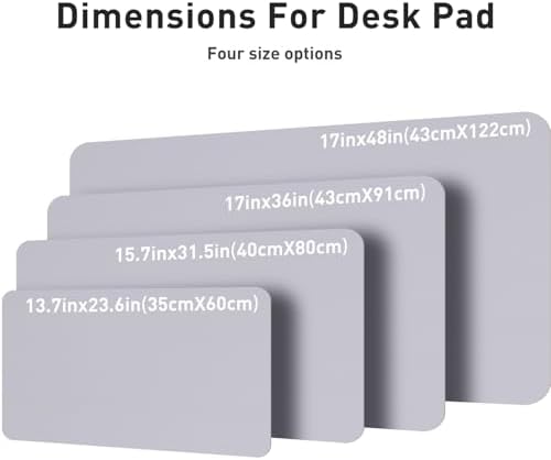 Aothia Large PU Leather Desk Pad Protector – Non-Slip Mouse Pad & Writing Mat for Office/Home, Waterproof, Easy to Clean (Smoky Lavender, 48" x 17")