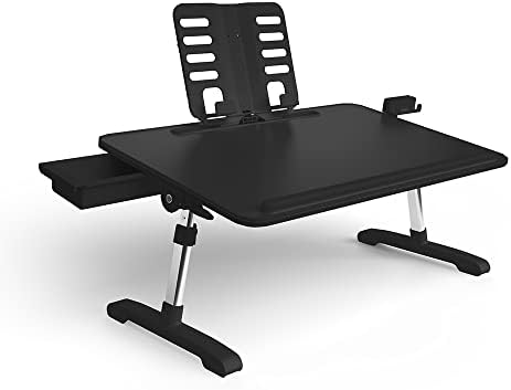 Limitless TotalDesk Portable Modern Workstation and Lap Desk with Adjustable Height & Tilt (Black)