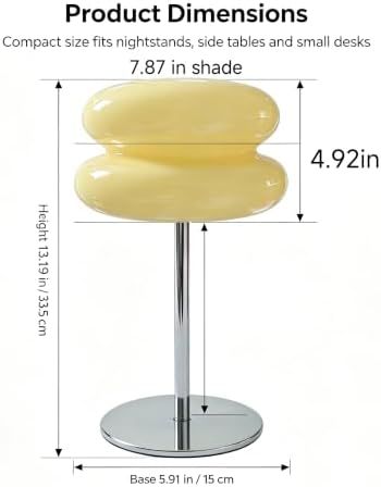 Mushroom lamp, Bedroom Medieval Modern Bedside Table lamp for Night Stands, Vintage dimmable Small Lamps, Cute Cool Desk Lamps Home Room Aesthetic Decor for Living Room(Cream‌)