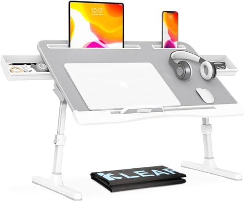 KLEAR Foldable Laptop Bed Tray Desk with Extral Drawstring Bag