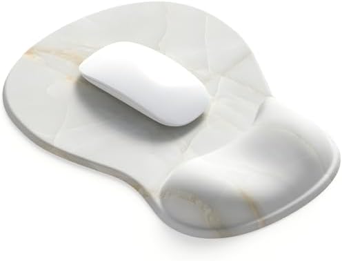 ErgoComfort Gel Wrist Rest Mouse Pad-Ergonomic Office Mousepad with Wrist Support-Non-Slip, Design Desk Accessories Mat for Home&Game Decor (08Marble Vein)