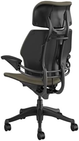 Humanscale Freedom Office Chair with Headrest - Ergonomic Work Chair with Standard Height Adjustable Duron Arms - Wheels for Carpet - Graphite Frame with Driftwood Corde 4 Fabric